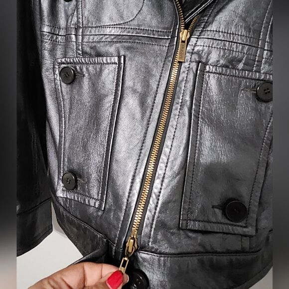 Theory Leather Jacket Size 2 - Picture 10 of 11
